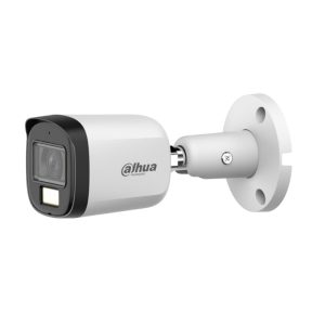 دوربین مداربسته داهوا مدل DH-HAC-B2A51P-U-IL-S2 با طراحی بولت، بدنه سفید و مقاوم، مجهز به LED برای دید در شب و مناسب برای نصب در فضاهای داخلی و خارجی