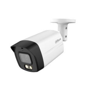 تصویر دوربین مداربسته داهوا مدل DH-HAC-HFW1239TLMP-LED با طراحی مقاوم و لنز ثابت 3.6 میلیمتری، مناسب برای نظارت در شرایط نوری کم و دید در شب تا 40 متر