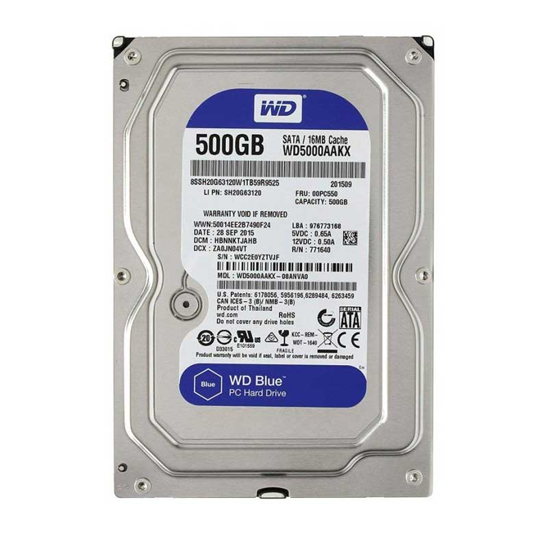 هارد وسترن دیجیتال 500گیگ آبی گارانتی آویستا